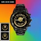 Personalized Ireland Soldier/ Veteran With Name Black Stainless Steel Watch - 17101152 - Gold Version