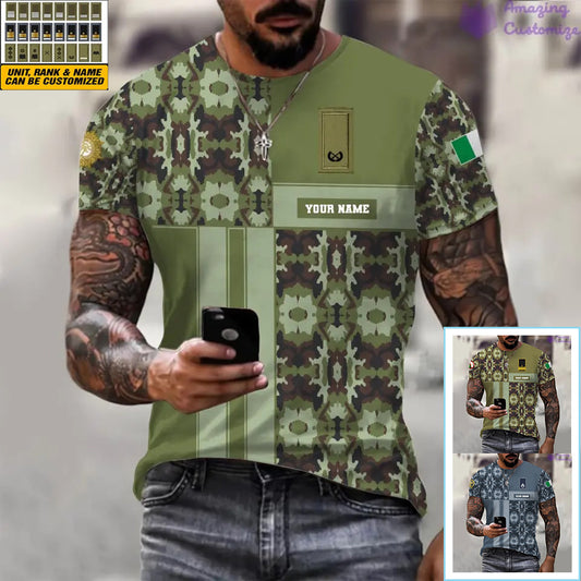 Personalized Ireland Soldier/ Veteran Camo With Name And Rank T-shirt Printed  - 07052401QA