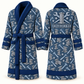 Personalized Ironworker Bathrobe blue front and back