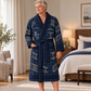 Personalized Ironworker Bathrobe - Blueprint Workshop lifestyle view