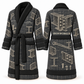 Personalized Ironworker Bathrobe - Blueprint Workshop slate front and back view