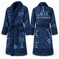 Personalized Ironworker Bathrobe - Contour Lines blue front and back view