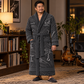 Personalized Ironworker Bathrobe - Contour Lines lifestyle view