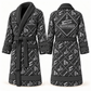 Personalized Ironworker Bathrobe - Diamond Emblems slate front and back view