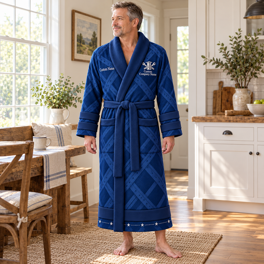 Personalized Ironworker Bathrobe - Signature Silhouette lifestyle view