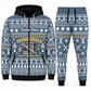 ironworker blue-gray Winter Snowflake full-zip hoodie and jogger combo with Custom Name and Custom Company Name