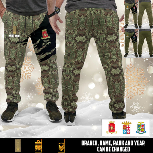 Personalized Italy Soldier/ Veteran With Name And Rank Unisex Jogger - 17584128