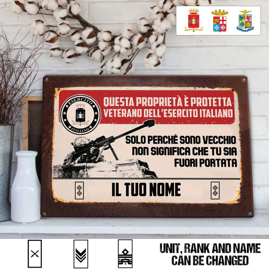Personalized Italy Soldier/ Veteran Cut Metal Sign - 17476992