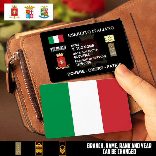 Personalized Italy Soldier/ Veteran With Rank, Name And Year Aluminum Wallet Card - 17521920