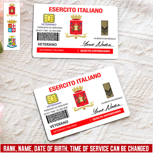 Personalized Italy Soldier/ Veteran With Rank, Name And Year Aluminum Wallet Card - 17671392