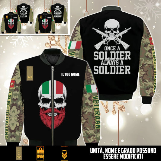 Giacca Bomber Camo Veterano Italiano – Personalizzata con Nome & Grado - 17580672