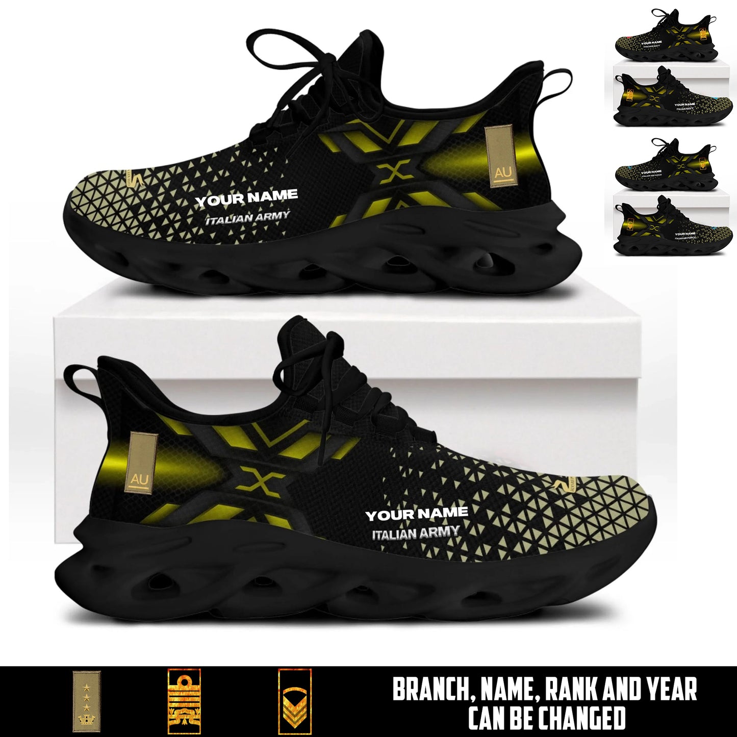 Personalized Italy Soldier/ Veteran With Name And Rank Men Sneakers - 17592768