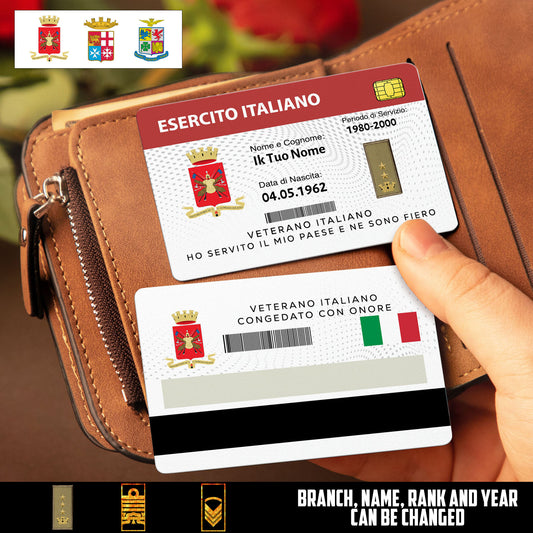 Personalized Italy Soldier/ Veteran With Rank, Name And Year Aluminum Wallet Card - 17502912