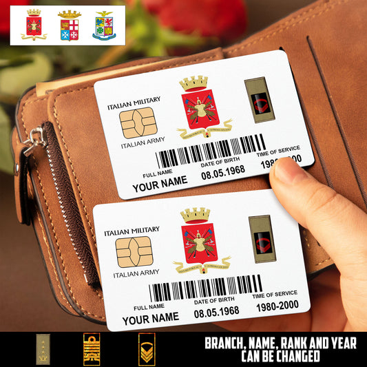 Personalized Italy Soldier/ Veteran With Rank, Name And Year Aluminum Wallet Card - 17507232
