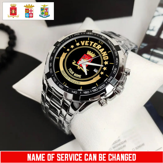 Personalized Name Italy Soldier/Veterans Men Quartz Wristwatch - 17683488