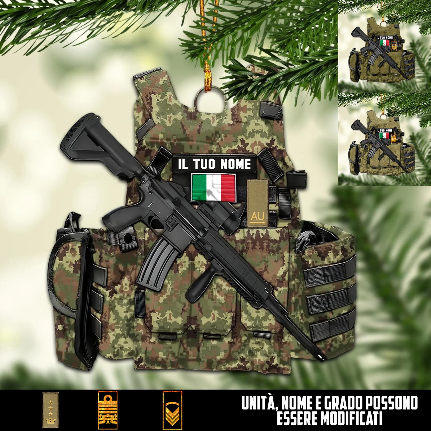 Decorazione Gilet Soldato Italiano – Personalizzabile con Nome, Grado & Mimetico - 17577216