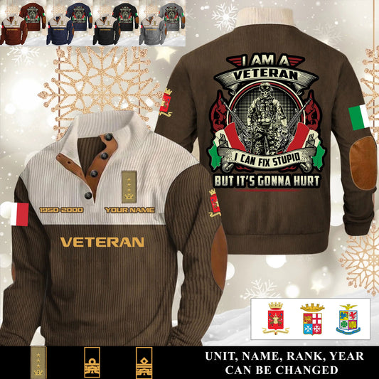 Personalized Italy Soldier/ Veteran With Name, Year And Rank Sports Sweatshirt - 17554752