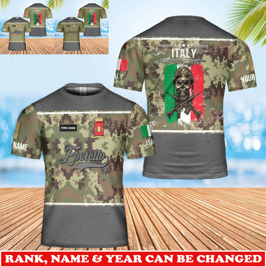 Personalized Italy Soldier/Veteran Camo with Rank, Name & Year T-Shirt All Over Printed - 17738784
