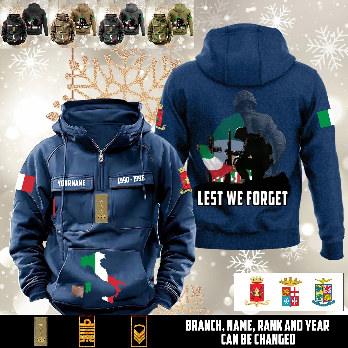 Personalized Italy Soldier/Veteran Vintage Hoodie All Over Printed - 1760486402