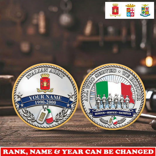 Personalized Italy Veteran/ Soldier With Rank,  Name And Year Challenge Coin - 17743104