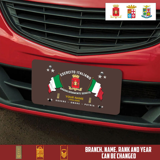 Personalized Italy Veteran/ Soldier With Rank, Name And Year License Plate - 17763840
