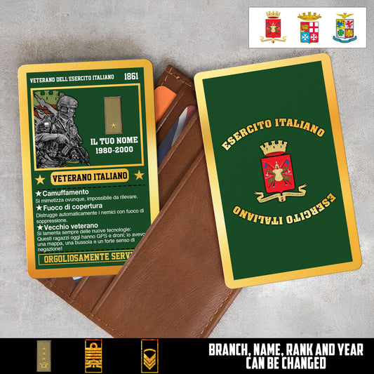 Personalized Italy Soldier/ Veteran With Rank, Name And Year Aluminum Wallet Card - 17508096