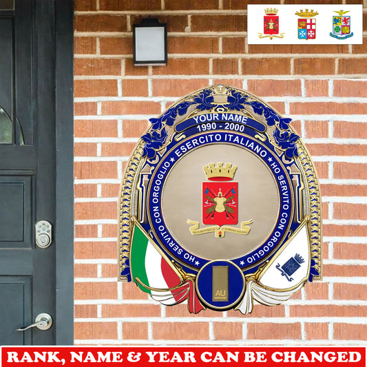 Personalized Rank, Name And Year Italy Soldier/Veterans Wooden Sign - 17736192