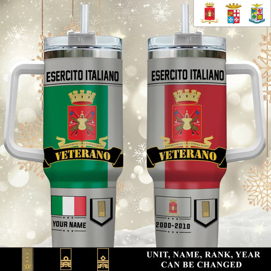 Personalized Italy Veteran/ Soldier With Rank, Year And Name Camo Tumbler - 17652384