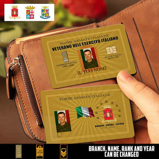 Personalized Italy Soldier/ Veteran With Rank, Name And Year Aluminum Wallet Card - 17548704