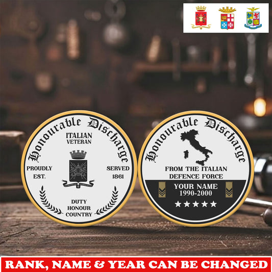 Personalized Italy Veteran/ Soldier With Rank,  Name And Year Challenge Coin - 17743968