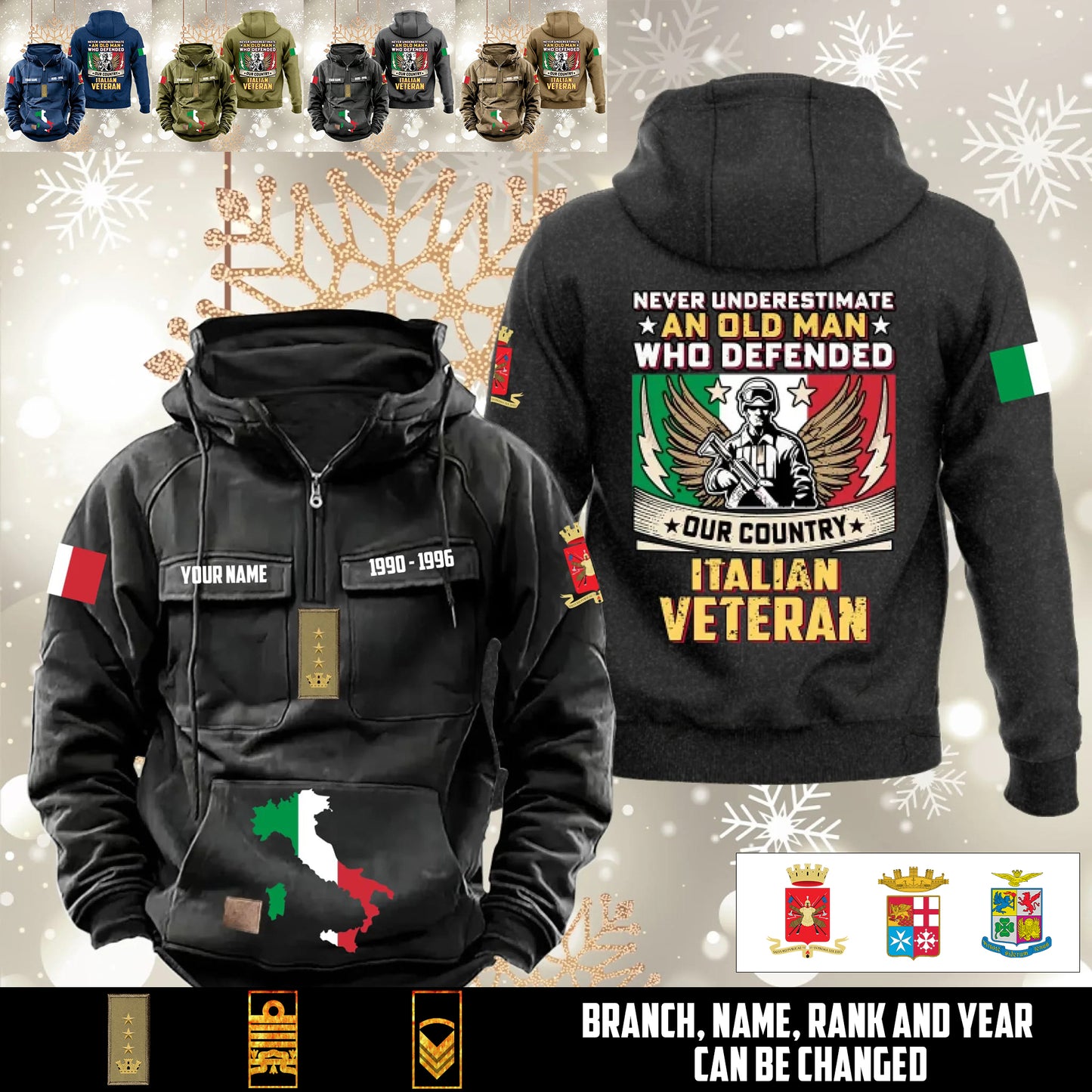 Personalized Italy Soldier/Veteran Vintage Hoodie All Over Printed - 1760400002