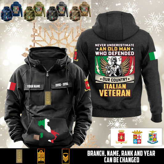 Personalized Italy Soldier/Veteran Vintage Hoodie All Over Printed - 1760400002