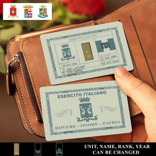 Personalized Italy Soldier/ Veteran With Rank, Name And Year Aluminum Wallet Card - 17513280