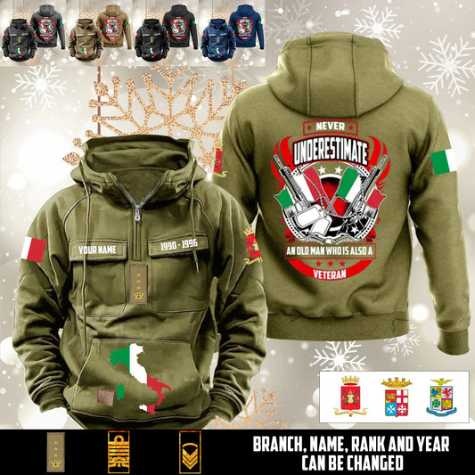 Personalized Italy Soldier/Veteran Vintage Hoodie All Over Printed - 1760400003