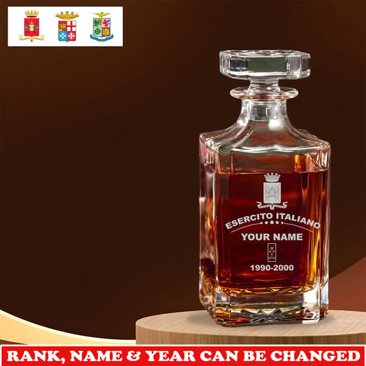 Personalized Italy Soldier/ Veteran Premium Decanter With Rank, Name And Year - 17750016