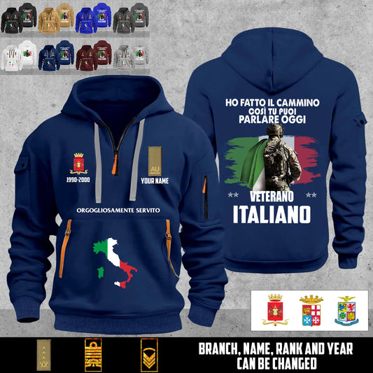 Personalized Italy Soldier/ Veteran With Name, Year And Rank Zip Hoodie Multicolor - 17666208