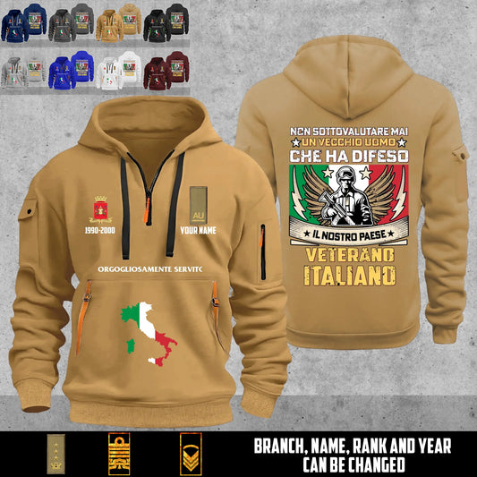 Personalized Italy Soldier/ Veteran With Name, Year And Rank Zip Hoodie Multicolor - 17667072