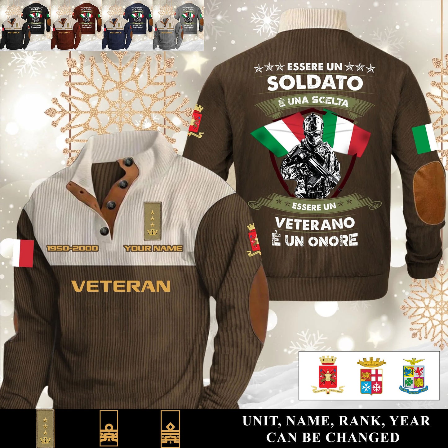 Personalized Italy Soldier/ Veteran With Name, Year And Rank Sports Sweatshirt - 17565120