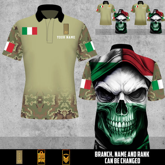 Personalized Italy Soldier/Veteran Camo with Name and Rank Polo All Over Printed - 17660160