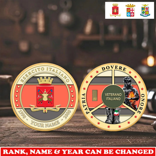 Personalized Italy Veteran/ Soldier With Rank,  Name And Year Challenge Coin - 17755200