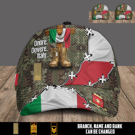 Personalized Rank And Name Italy Soldier/Veterans Baseball Cap - 17684352