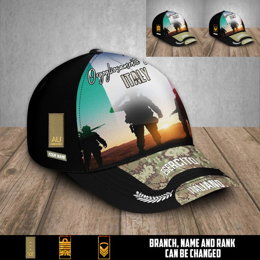 Personalized Rank And Name Italy Soldier/Veterans Baseball Cap - 17680032