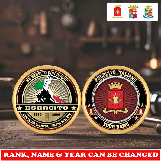 Personalized Italy Veteran/ Soldier With Rank, Name And Year Challenge Coin - 17732736