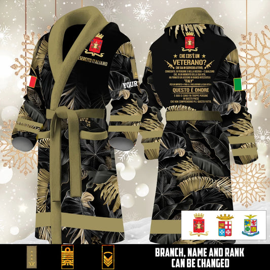 Personalized Rank And Name Italy Soldier/Veterans Bathrobe - 1765238401