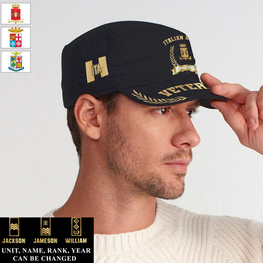 Personalized Italy Soldier/ Veteran With Name, Rank And Year Military Cap - 17397504