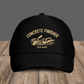 Personalized Concrete Finisher baseball cap, Minimal Gold Emblem design with custom name