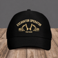 Personalized Excavator Operator baseball cap, Minimal Gold Emblem design with custom name