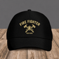 Personalized Fire Fighter baseball cap, Minimal Gold Emblem design with custom name
