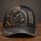 Personalized Excavator Operator baseball cap, Industrial Steel design with custom name