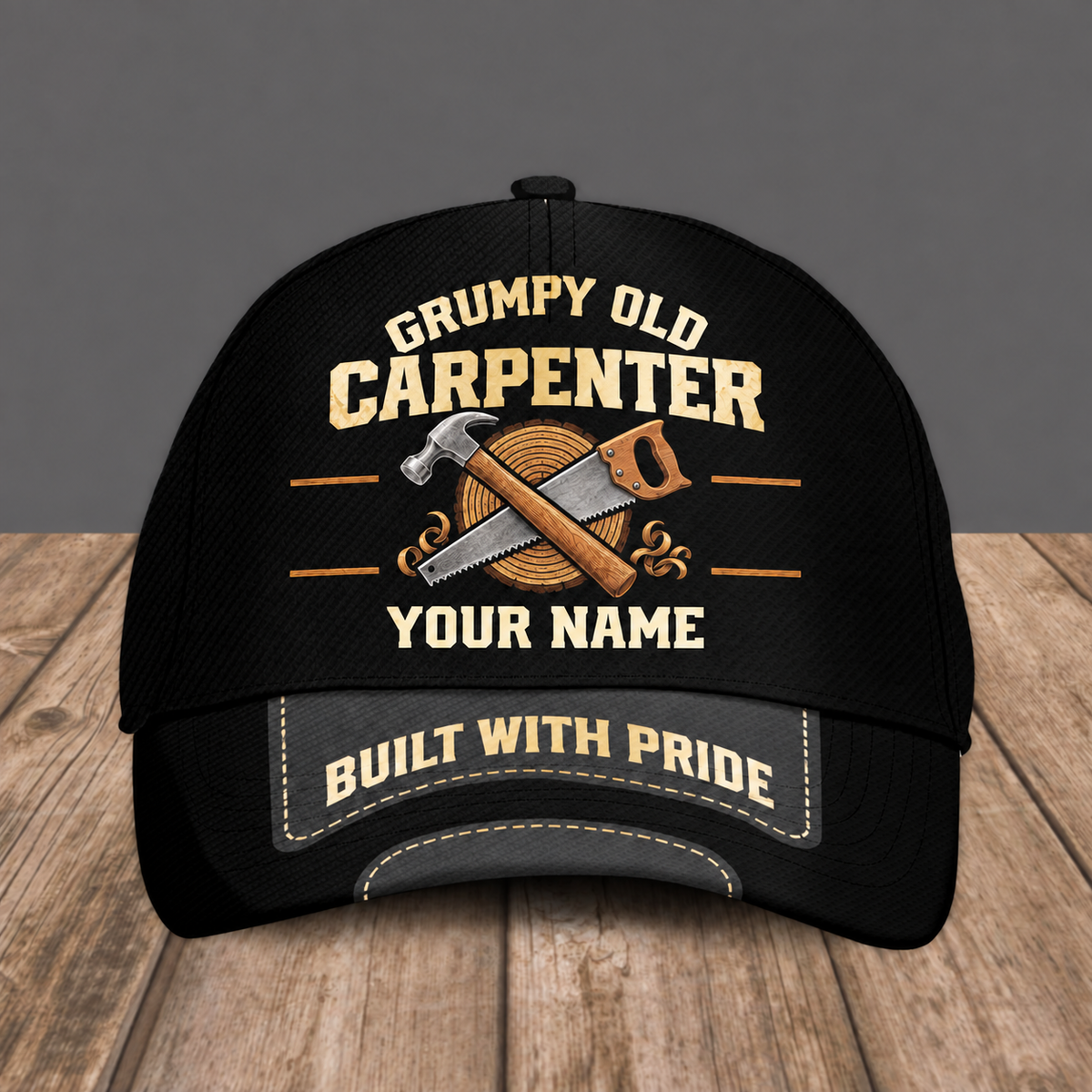 Personalized Carpenter baseball cap, Grumpy Old design with custom name